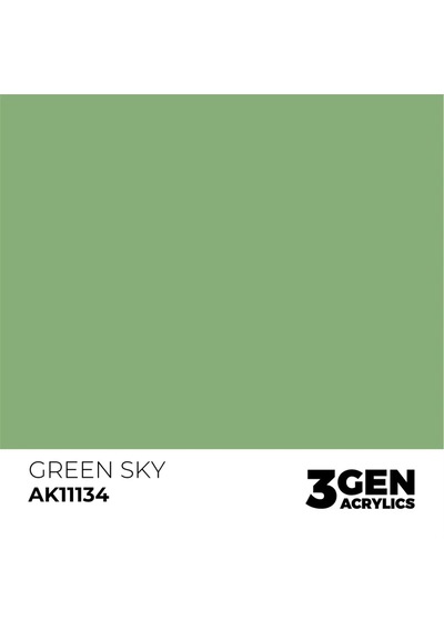 Ak Interactive 11134, 17 Ml. 3gen Green Sky Maket Boyası Standart