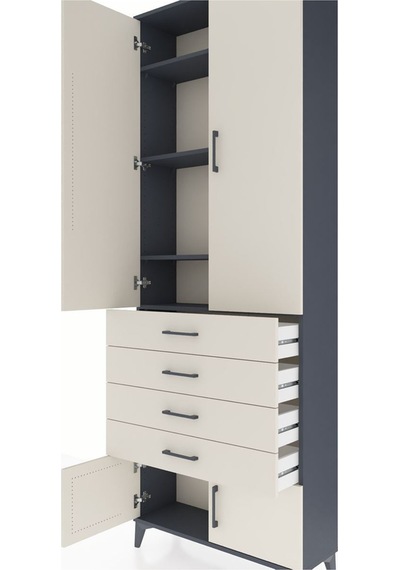 Arges Dolap 4 Raflı 4 Çekmeceli 4 Kapaklı 88x30x243 Antrasit-aytaşı Antrasit Arges Dolap 4 Raflı 4 Çekmeceli 4 Kapaklı 88x30x243 Antrasit-aytaşı Antrasit