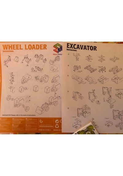 Excavator İş Makinesi 66 Parça 3d Puzzle - Truck Serisi Magic Puz