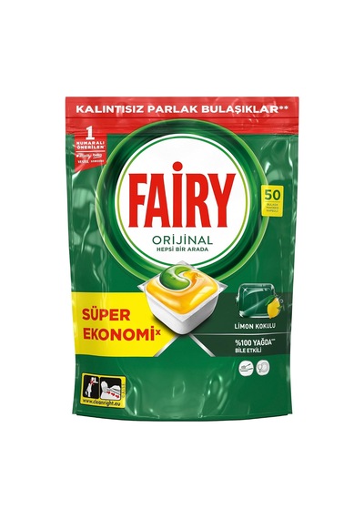 Hepsi Bir Arada Bulaşık Makinesi Deterjanı Kapsülü/tableti 50 Yıkama Limon Kokulu