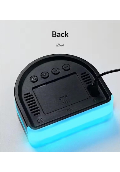Led Dijital Alarm Saati Sıcaklık Tarih Gün Göstergeli Ortam Aydınlatmalı Çift Ekranlı Masa Saati Gece Lambası Usb Ve Pil Yeşil