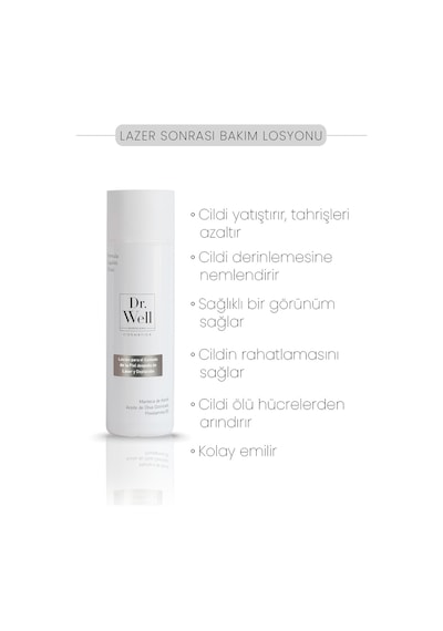Dr.Well Barcelona Cosmetics Lazer Epilasyon ve Ağda Sonrası Onarıcı Yatıştırıcı Cilt Bakım Losyonu 200 ML