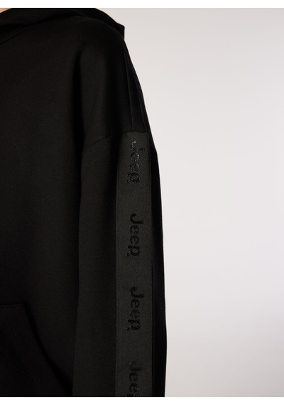 Jeep Siyah Kadın Kapüşonlu Loose Fit Sweatshirt J4wl-swt7401