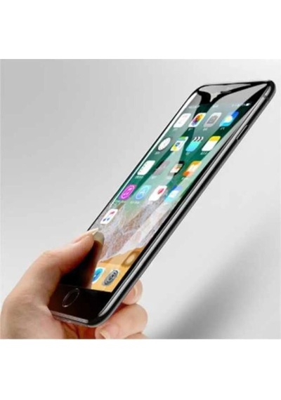 Apple Uyumlu   iPhone 7/8 Plus Siyah Tam Kaplayan Koruma Full Kapatan Kavisli Kırılmaz Cam Ekran Koruyucu