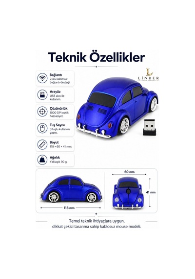 Klasik Mavi Beetle Vosvos Tasarımlı 2.4g Kablosuz Mouse Usb Alıcılı Kırmızı Araba Şeklinde Optik Mouse Çok Renkli Diğer Klasik Mavi Beetle Vosvos Tasarımlı 2.4g Kablosuz Mouse Usb Alıcılı Kırmızı Araba Şeklinde Optik Mouse Çok Renkli Diğer