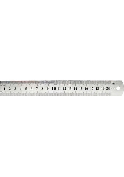 Çelik Cetvel 20cm Gri