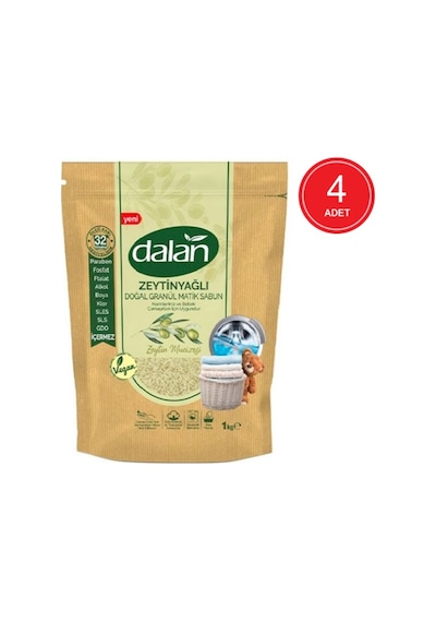 Dalan Zeytin Mucizesi Zeytinyağlı Granül Matik Sabun Tozu 32 Yıkama 4 x 1 KG
