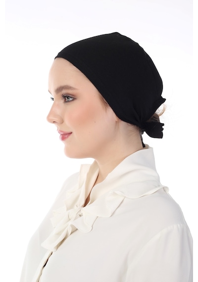 Dilnuvar Dikişli Penye Bone Siyah