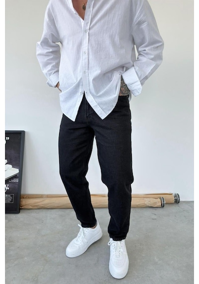 Antrasit Basic Boyfriend Pantolon Antrasit