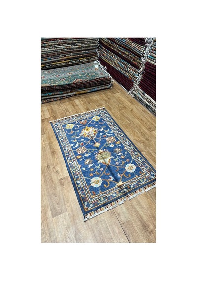 El Dokuma Afghan Halısı Lacivert