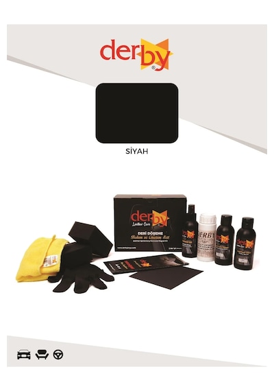 Derby Siyah Oto Torpido Plastik Trim Aksam Boyama 4 Lü Set