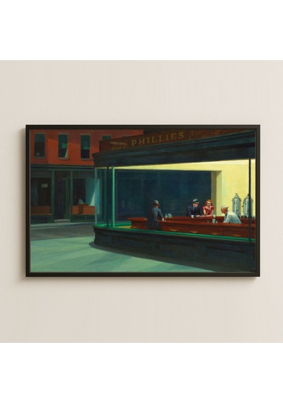 Edward Hopper Nighthawks Uv Baskı Pvc Tablo