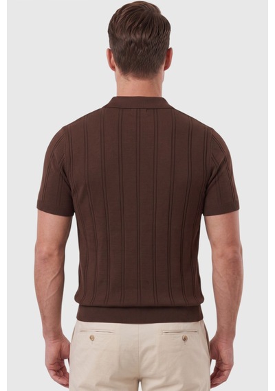 Deepsea Erkek Fermuarlı Polo Yaka Çizgi Dokulu Kahve Triko Tişört Regular Fit Yumuşak Dokulu 2608007 Kahverengi Deepsea Erkek Fermuarlı Polo Yaka Çizgi Dokulu Kahve Triko Tişört Regular Fit Yumuşak Dokulu 2608007 Kahverengi