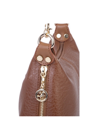 Nas Bag Kadın Mini Omuz Ve Çapraz Çanta Örgülü Askılı En: 23 Cm , Boy: 14 Cm Taba Victoria