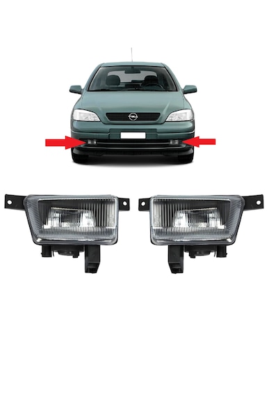 Opel Astra G Hb 1998-2004 Uyumlu Sağ + Sol Sis Far Takımı 2 Adet Ampullu 6710010 6710012