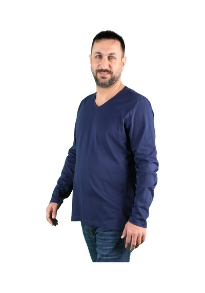 Erkek Cotton V Yaka Uzun Kollu Tişört 001
