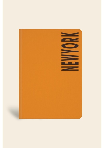City Colleciton Ciltli Keten Defter Çizgili Newyork 15x21 Cm Çok Renkli