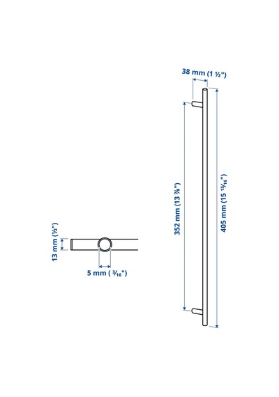 Ikea Kallrör 2'li Mobilya Kulpu 405 Mm Krom