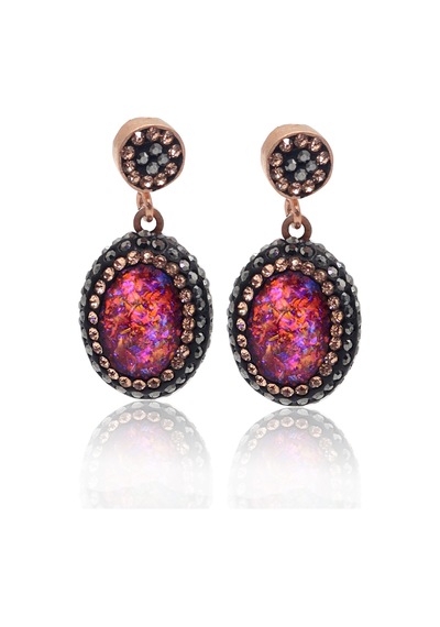 Pembe Paraiba Ve Swarovski Taşlı 925 Ayar Gümüş Kadın Üçlü Set 201025579