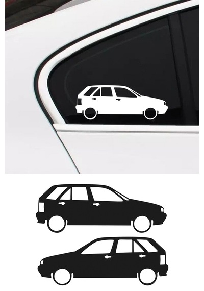 2 Adet Fiat Tipo Basık Oto Sticker - Kelebek Cam Sticker 25x9 Cm