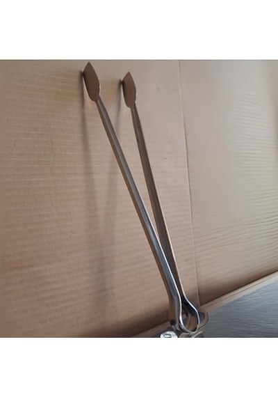 Klasik Metal Mangal Maşası 36 Cm-32 Cm-27 Cm Uzun-kısa Boy Çelik Yemek Barbekü Izgara Kömür Köz 3'lü Set