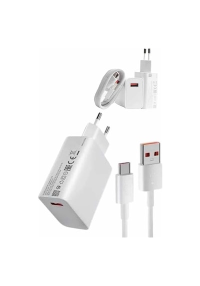 67w Hızlı Şarj Yüksek Voltaj Korumalı Type C Şarj Adaptörü Beyaz