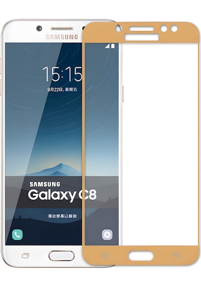 Galaxy Uyumlu C8 Ekranı Tam Kaplayan Düz Cam Koruyucu 001