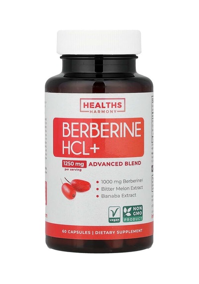 Healths Harmony, Berberine Hcl+, 60 Capsules