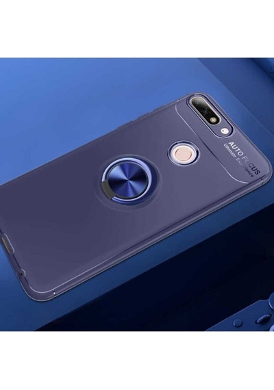 Huawei Y7 2018 Kılıf Zore Ravel Silikon Kapak Mavi