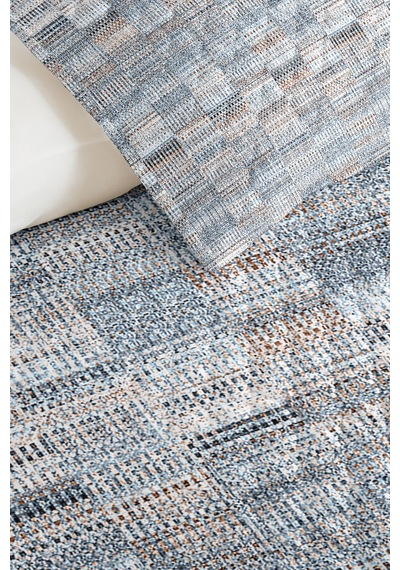 Mavi Geometrik Modern Genç Odası Tek Kişilik Pike Takımı-gri Ekose 160x220 Cm Kapitone Yatak Örtüsü Masalsı Masal Aurası