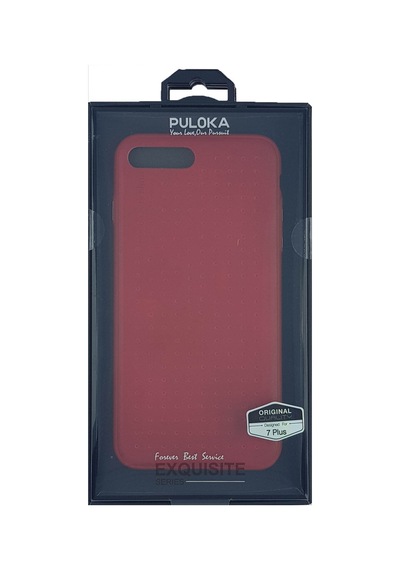 Puloka Apple Uyumlu iPhone 8 Plus Arka Koruma Arka Koruma Kılıf - Kırmızı Kirmizi