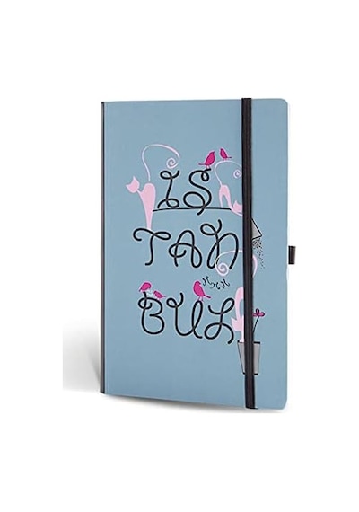 İstanbul Mini Defter Çizgili Lastikli Tipogarfi 103 Ivory