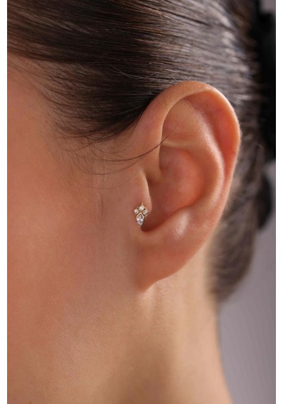 Altın Taşlı Piercing