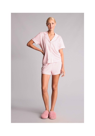 Defacto Regular Fıt Kısa Kollu 2li Softshell Kırmızı Pijama Takımı I3489ax26aurd197 Kırmızı-rd197