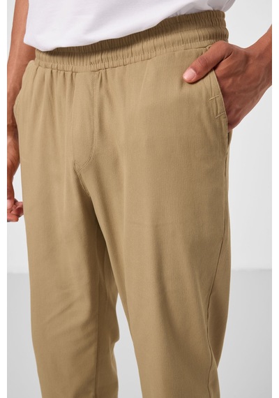 Tommylife Koyu Bej Standart Fit Dokuma Hafif Esnek Chino Erkek Pantolon - 82176 KOYU BEJ Koyu Bej