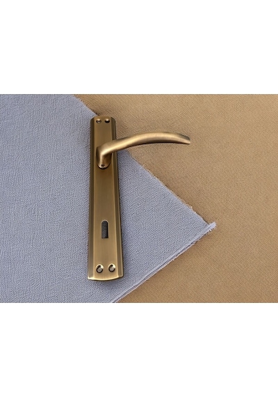 Trim Mat Antik Sarı Aynalı Oda Kapı Kolu 1 Takım Şık Ve Dayanıklı