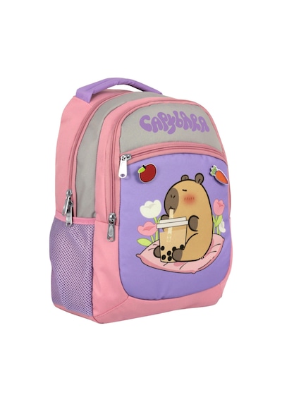 Capybara Kız Çocuk İlkokul Okul Sırt Çantası - Mor - Pembe - 5233 Çok Renkli