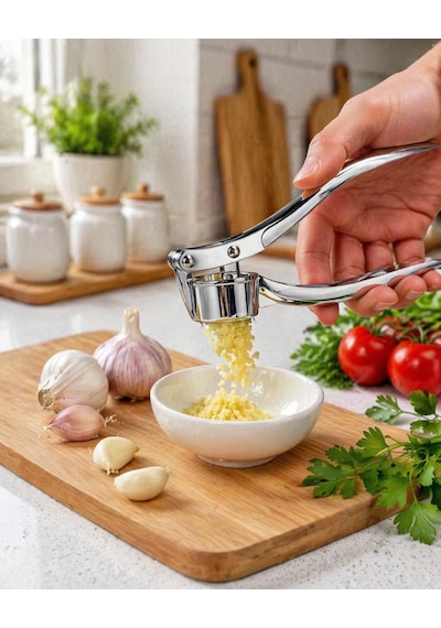 Sarımsak Ezici Paslanmaz Çelik Pense Tipi Pratik Güçlü Ezme Kolay Temizlenir Mutfak Aparatı