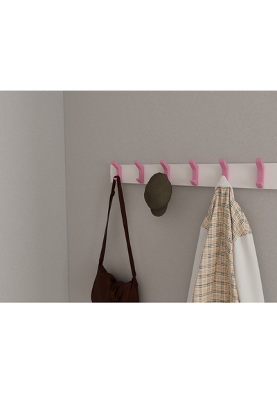 Hepsi3boyutlu Modern Duvar & Kapı Kanca Askılık - 6 Adet Pembe Kanca Askılık - Model No : 2 Pembe