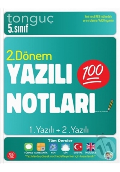 Tonguç Yayınları 5.Sınıf 2.Dönem Yazılı Notları