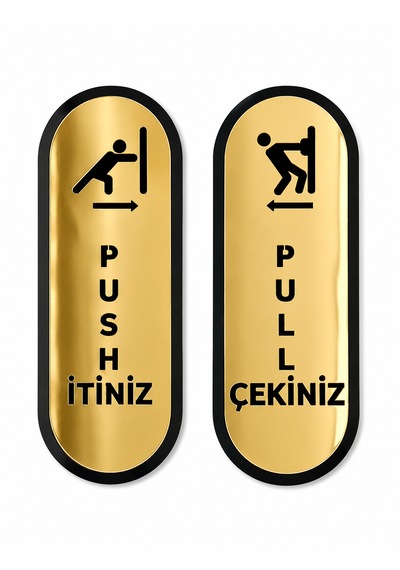 Akrilik Kapı Yönlendirmesi Çekiniz İtiniz Seti