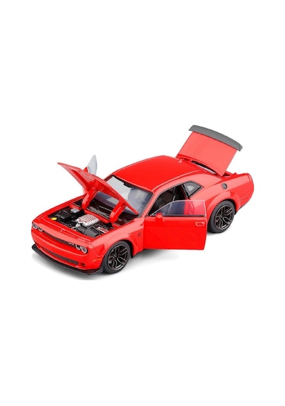 Dodge Challenger 1:24 Ölçek Diecast Metal Model Araba Sesli Ve Işıklı Kapı Kapılar Açılır