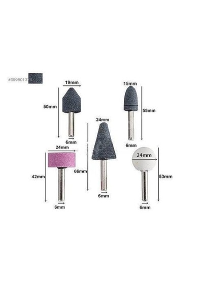 Büyük Boy 5 Parça Gravür Taşlama Seti 6m Büyük Boy - Metal, Ahşap Oyma, Parlatma, Çapak Alma
