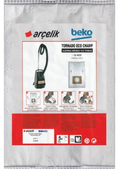 Arçelik Uyumlu S 4935 Bks 2935 A Süpürge Toz Torbası 10 Adet
