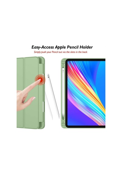Apple Uyumlu iPad Pro 4. Nesil M2 2022 11 Inç Tablet Kılıf Uyku Modlu Kalem Bölmeli Silikon Koruyucu Kılıf