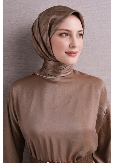 Armine Sura İpek Eşarp 2026-2027 - Sonbahar Kış-asm9630 Açık Vizon