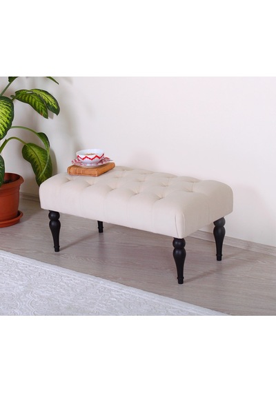 Lorencehome Missus Bench Puf (Krem)
