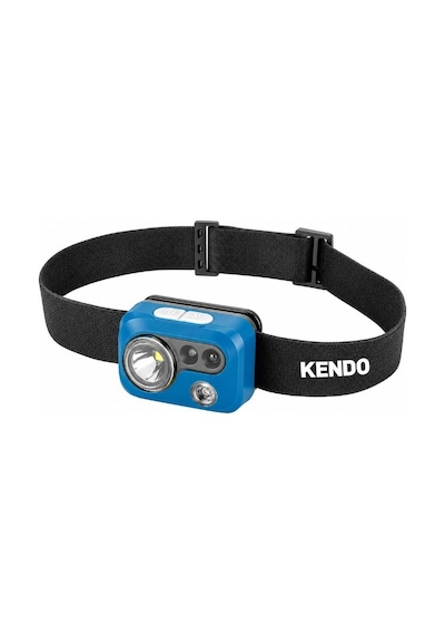 Kendo 300 Lümen Sensörlü Şarj Edilebilir Led Kafa Lambası Mavi