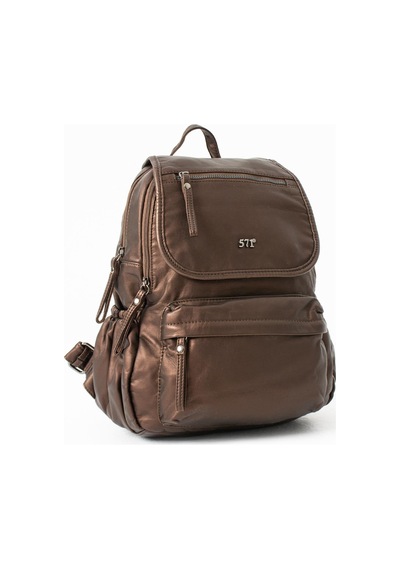 571 Collections Yıkanmış Deri Sırt Çantası Bronz Model: 571-14-11m