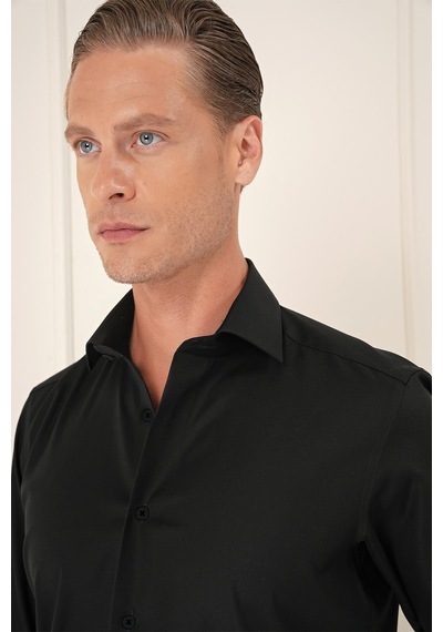 Efor Slim Fit %100 Pamuk Non Iron Kumaş Klasik Siyah Gömlek Gk 735 Siyah Efor Slim Fit %100 Pamuk Non Iron Kumaş Klasik Siyah Gömlek Gk 735 Siyah